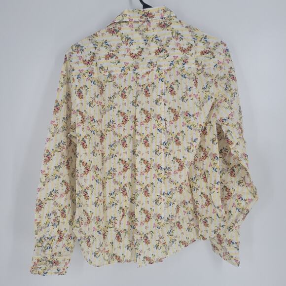 Frank & Eileen Floral Stripe Cotton Button Up Shirt M - Picture 8 of 11